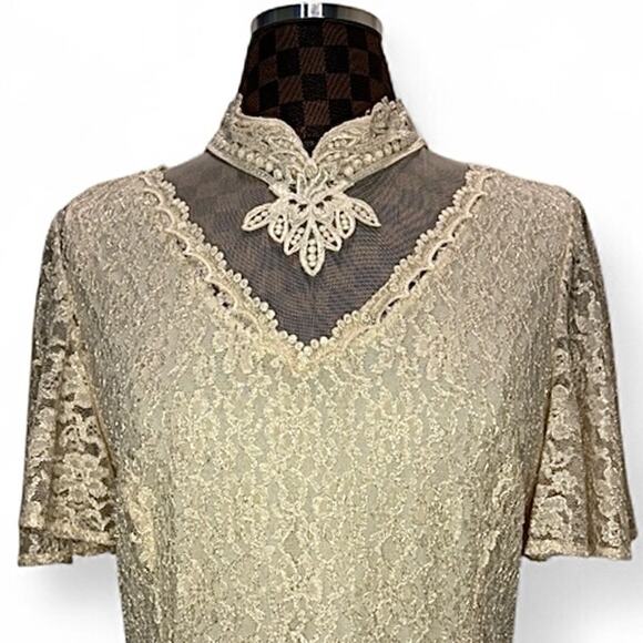 Dawn Joy Cream Lace Corset Dress 2-Piece Size XL/1X Victorian Witchy Fairycore - Picture 2 of 16